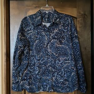 Chaps no iron button front shirt, size XL